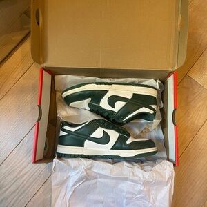 Nike Dunk Low Green and White Sneakers